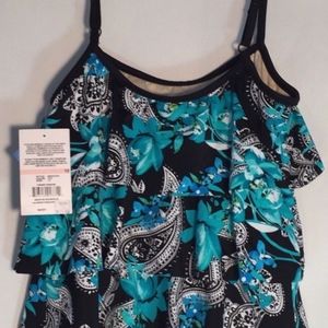 Maxine of Hollywood Womens Tankini Swim Top Sz 10